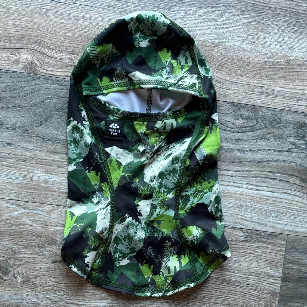 Turtle Fur Green Camo Balaclava Hood